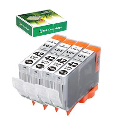 Imagem de NEXTPAGE Cartuchos de tinta cinza claro CLI42 de substituição para Canon CLI-42 CLI42 Tinta cinza claro para impressora Pixma Pro-100 Pro-100s (Pacote CLI42 LGY 4)