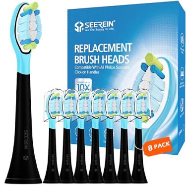 Imagem de SEEREIN Cabeças de escova de dentes de substituição compatíveis com cabeças de substituição Philips Sonicare compatíveis com cabeças de escova de substituição Phillips Sonicare C3 G3 W3 C2 G2 4100,