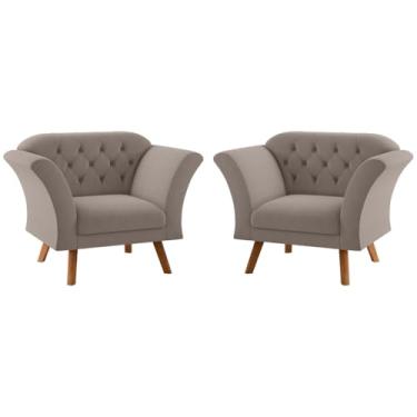 Imagem de Conjunto Poltrona Decorativa Roseira Inca Sépia