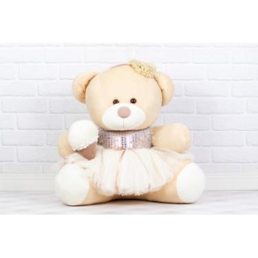 Imagem de URSO DE PELUCIA GIGANTE 48 CM - DECORAÇÃO (DOCINHO VESTIDO ROSE)