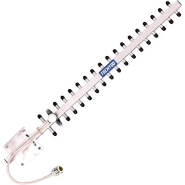 Imagem de TECHTOO Antena WiFi 2,4 GHz 18dBi de alto ganho Yagi Booster de antena direcional com conector N fêmea para roteador de rede/reapter/adaptador USB/cartão PCI de rede de extensão/câmera de segurança
