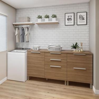 Imagem de Conjunto 2 Balcões Tex 104 para Área de Serviço Carvalho