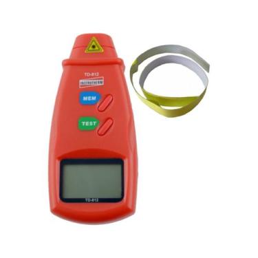 Imagem de Kit Tacômetro Digital Óptico Mira Laser Faixa 2,5 A 99999 Rpm Velocida