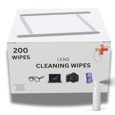 Imagem de Lenços de limpeza de Óculos e Lentes Len Wipes - Kit com 200un. + Limpador Borrifador - Limpa Câmeras, LCD, Smartphone, Telas Toalhete Anti-Embaçante Cleaning Wipes Seco - Propriedade antiestatica