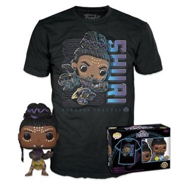 Imagem de Funko Pop! & Tee: Marvel - Black Panther Shuri - Large - (L) - T-Shirt, T-Shirt - Clothes with Vinyl Figure Collectible - Gift Idea - Toys and Short Sleeve Tops for Adults Men