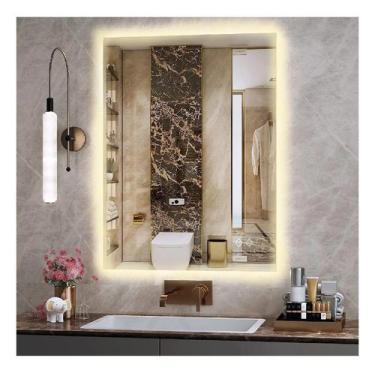 Imagem de Espelho lapidado bisotê Iluminado com LED quente - 50x90cm - Woodglass