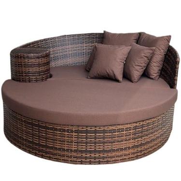 Imagem de Chaise Meia Lua para Piscina Trama Original, Tabaco