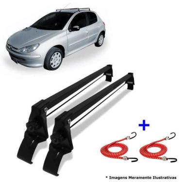 Imagem de Rack de Teto Peugeot 206 207 4 Portas 99 até 2015 + 2 Elásticos Carga 