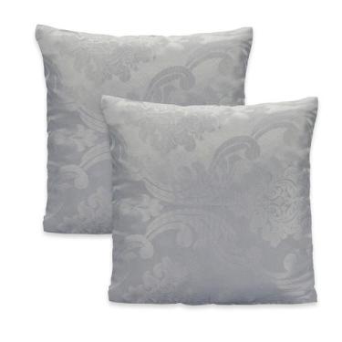 Imagem de Kit 2 Capas de Almofadas Luxo 40x40cm Jacquard Adamascado - Rafaloro E