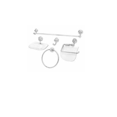 Imagem de Jogo Kit Acessório Para Banheiro  5 Pçs Transparente - Bello Bagno Nob