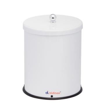 Imagem de Lixeira 5 Litros Esmaltada Com Tampa Banheiro Cozinha Escritório - Ald