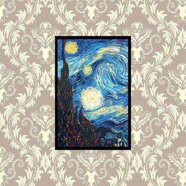 Imagem de Quadro Com Moldura - 60X40 Noite Estrelada Vicente Van Gogh - Plinplin