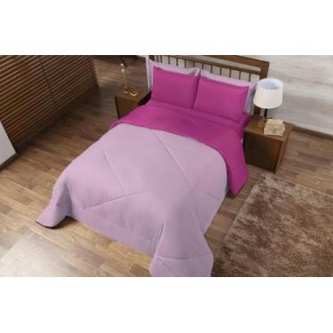 Imagem de Kit Edredom Casal Queen Dupla Face Ternura 06 Peças Pink com Rosa - Ca