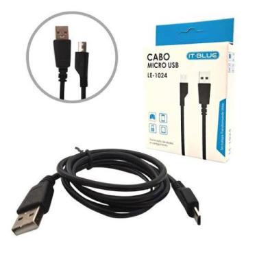 Imagem de Cabo de dados micro USB/V8 2.1A com 1 metro - IT-BLUE - LE-1024 Viacel