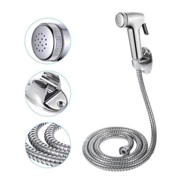 Imagem de Ducha Higienica Gatilho + Mangueira 1,5m + Suporte Para Banheiro - SHO