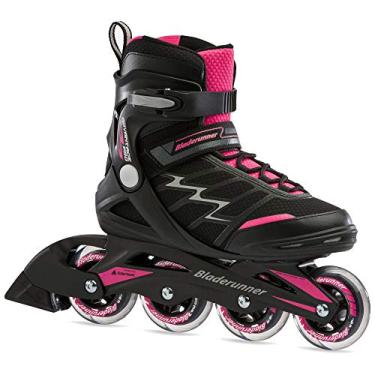 Imagem de Patins femininos Bladerunner by Rollerblade Advantage Pro XT fitness em linha, preto e rosa, patins em linha, 10