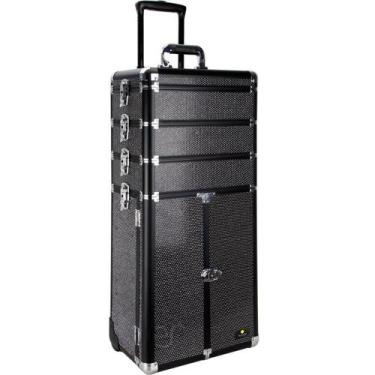 Imagem de Maleta Maquiagem Profissional Alumínio ABS 4 em 1 Pelegrin PEL-M1024 P