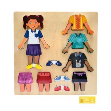 Imagem de Didaticos Aprenda Brincando Troca Roupinha Menina DM Toys Brinquedo In