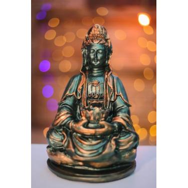 Imagem de Imagem Estatueta Buda Tradicional 25cm Resina Alta Qualidade - acaryar
