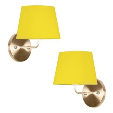 Imagem de Kit 2 Arandela New Cobre Com Cupula Tradicional Amarelo - MARRYLUZ