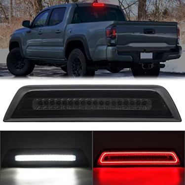 Imagem de Luz de freio de LED estroboscópico de lente defumada para 2016-2022 Tacoma Limited SR SR5 TRD Off-Road TRD Pro Sport Telhado de carga camionetes CHMSL Lâmpada de parada de montagem alta central, OEM # 81570-04040