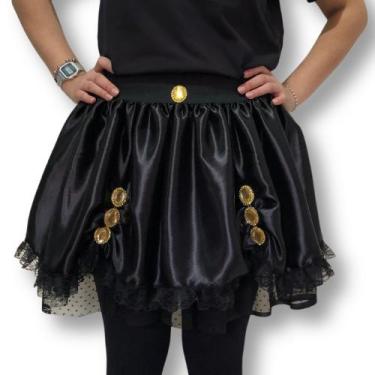 Imagem de Saia Halloween Adulta Preta e Dourada - Masquerade