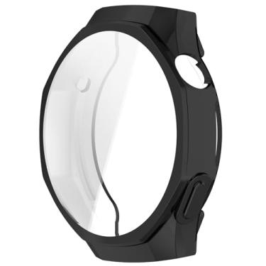 Imagem de Disscool Capa de cobertura total compatível com Huawei Watch GT5 Pro 46 mm Smartwatch Soft Anti Drop TPU capas protetoras de substituição acessórios para relógio inteligente (preto)