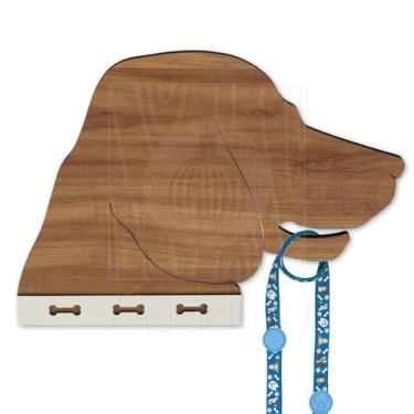 Imagem de Porta Guia Coleira Cachorro MDF 6mm Para Parede Porta - Madelumi