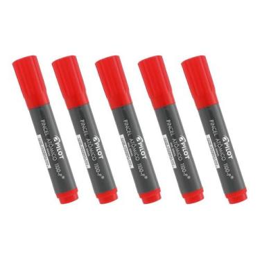 Imagem de Pincel Atômico Permanente Canetão Pilot Vermelho Kit 5, Pincel Caneta 
