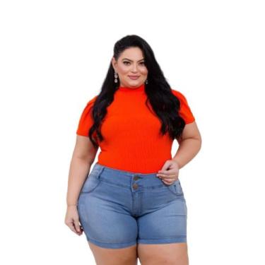 Imagem de Bermuda Short Jeans Com Lycra Pedalete Plus Size Feminino - karha Jean