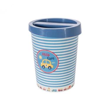 Imagem de Lixeira estampada Infantil com Tampa 5,3L Plasútil - Adoleta, Carros