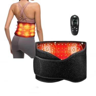 Imagem de Cinto de terapia de luz vermelha com massagem e luz infravermelha de 660 nm e 850 nm, almofada de aquecimento para cintura, costas, lombar,ombro,barriga,alívio da dor nas pernas e relaxamento,5 níveis