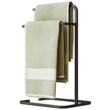 Imagem de Porta Toalha Toalheiro Duplo Lovell Bancada Lavabo Preto DHom - Milani