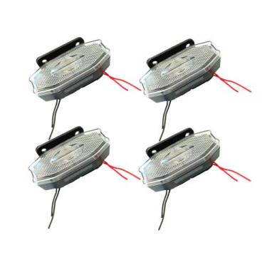 Imagem de 4 Sinaleira Lanterna Lateral Led Peixinho Caminhão Carreta Com Vigia C