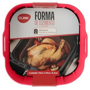 Imagem de Forma de Silicone Quadrada para Airfryer 19cm Fritadeira Elétrica 5 a 