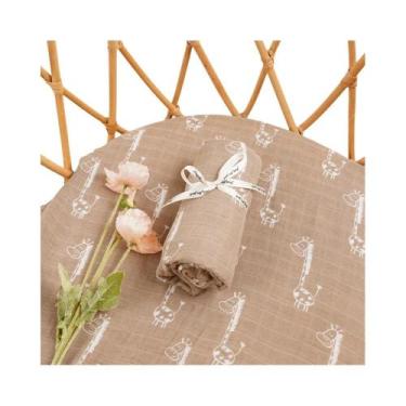 Imagem de Swaddle de Musselina de Algodão e Bambu 120x110cm - Envoltório Macio e