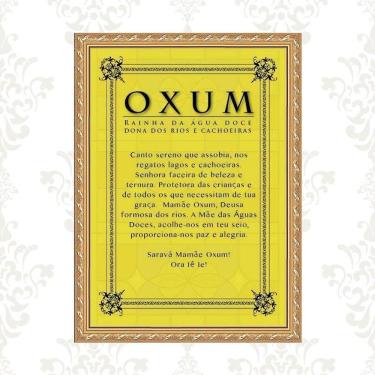 Imagem de Quadro Moldura Dourada Oração Oxum 45X34Cm