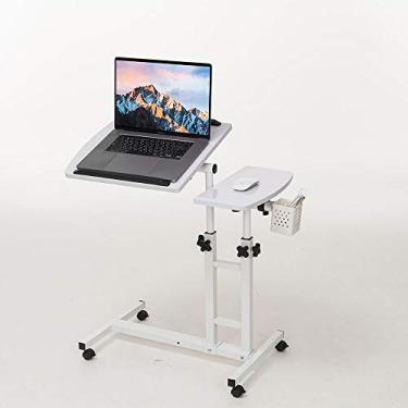 Imagem de Farios Mesa de laptop ajustável com rodas, mesa de cabeceira sobre a cama, carrinho de mesa ajustável em altura das rodas, mesa de laptop em pé, suporte móvel para laptop, mesa inclinada sobre a cama,