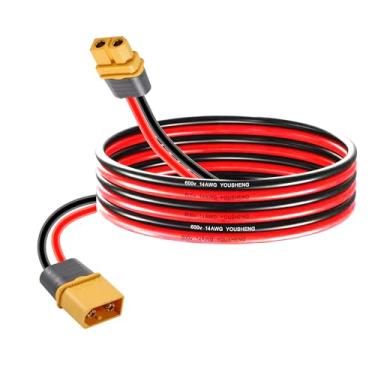 Imagem de ZHOFONET XT60 macho para conector fêmea XT60, cabo de extensão adaptador XT60 com fio de silicone flexível 14AWG para bateria RC Lipo de 1 m