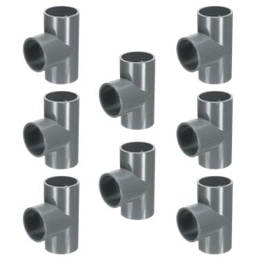 Imagem de HARFINGTON 8 peças Tee PVC encaixe 1-1/5.1 cm conector 3 vias móveis grau construção tubulação acoplamento cotovelo acessórios para esgoto encanamento tubo de drenagem suprimentos de água construir