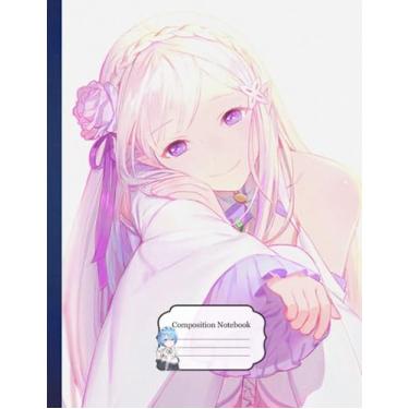 Imagem de Composition NoteBook: Rem Re Zero Ram Kanjii D80, 8.5x11 Inches - 110 page Exercise Book For Children Teens Wide Blank Lined Journal For School Kids Gift Notes Work From Home