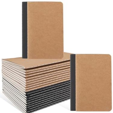 Imagem de Oucaru Caderno de bolso com 24 peças, 8,89 cm x 14 cm, 2 cores, 52 páginas, caderno forrado com 52 páginas, bloco de notas pequeno para estudantes, viajantes, material escolar