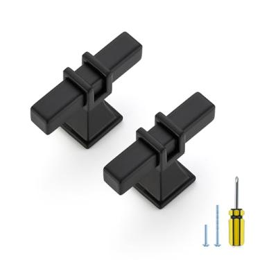 Imagem de Ravinte Decor Pacote com 30 maçanetas de armário de cozinha pretas de orifício único, puxadores de armário de 5 cm de comprimento puxadores pretos foscos para armários e gavetas
