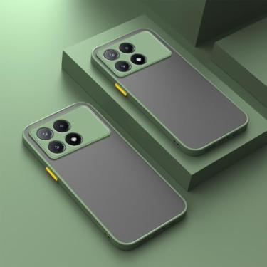 Imagem de Capa protetora à prova de choque fosca para Xiaomi Poco F6 X6 X5 Pro X4 GT X3 NFC M5 M4 M3 M6 Pro F5 Pro F3 F4 Capa protetora à prova de choque para telefone, M verde, para POCO M6 Pro 4G