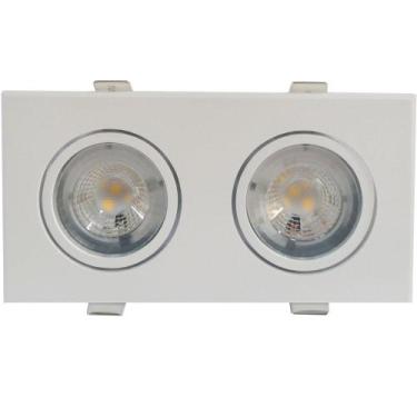 Imagem de SPOT LED DUPLO DIRECIONAVEL EMBUTIR 10W 3000k BRANCO QUENTE GALAXY