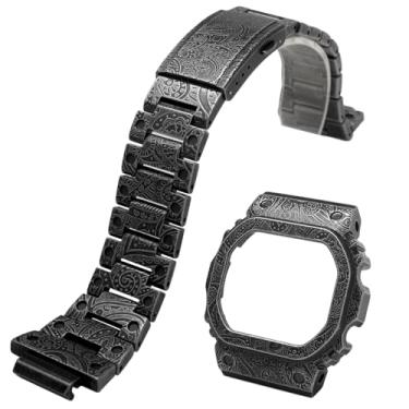 Imagem de Korlexchi Kit MOD Pulseira de relógio de metal e capa de relógio masculina compatível com Casio DW5600 GW-B5600, pulseira e moldura de relógio para G-SHOCK GW-M5610 G-5600E, aço inoxidável 316,