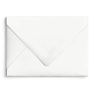Imagem de Envelopes de convite foscos de aba curvada em algodão branco A7 Euro - Pacote com 50
