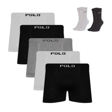 Imagem de Kit 5 Cuecas Boxer Microfibra Sortida + 2 Meias Polo Star, Sortido, GG