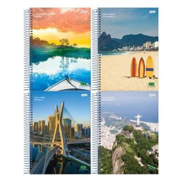 Imagem de Caderno Espiral 1/8 Capa Dura 96F Brasilidade Jandaia