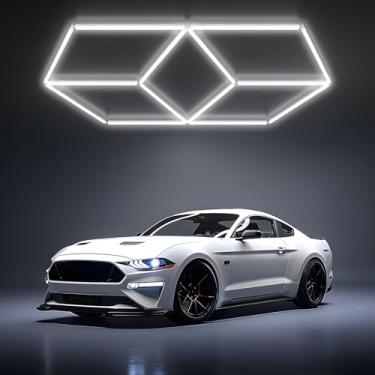 Imagem de ALLYES Luzes De Garagem Hexagonais, Teto Hexagonal De Alumínio Led, 8500Lm 6500K 63W Luzes Led Superbrilhantes Em Formato De Favo De Mel Para Garagem, Academia, Loja, Barbearia, Concessionárias De A